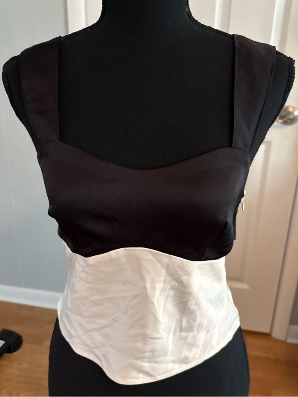 Le Lis Cream Satin Tank Top
